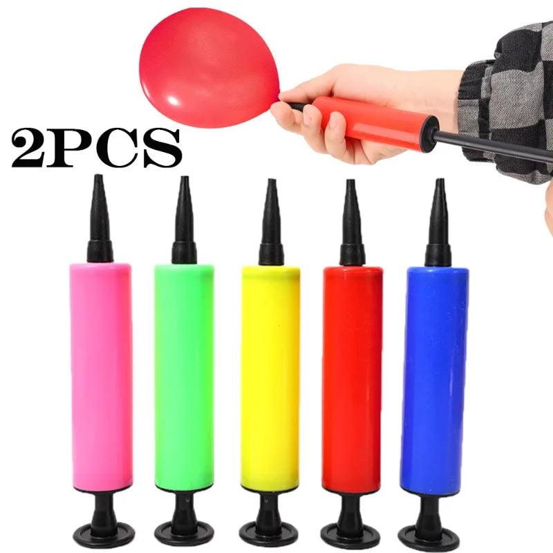 Balloon Inflater Air Pump Hand Push Plastic Balloon Pump Balloon Accessories Birthday Party Wedding Supplies Randomly Color