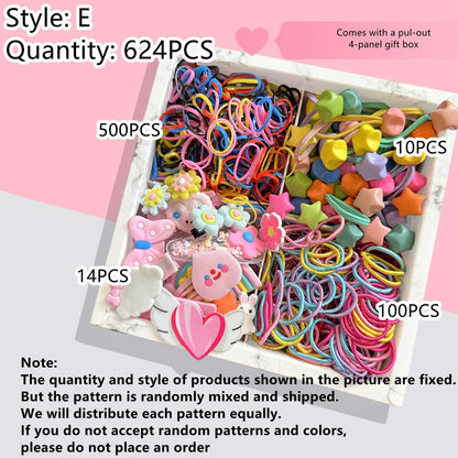 Cute Hair Accessories Set for Girs, Seamless Ponytail Holders Variety Hair Scrunchies Hair Clips Set Gift Box Set For Holidays