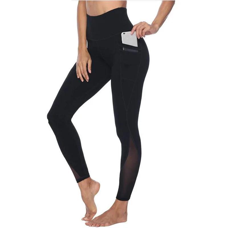 High Waist Push Up Leggins Fitness Tights Pocket Workout Leggings Women Black Sports Mujer Activewear Gym Clothing Free Shipping