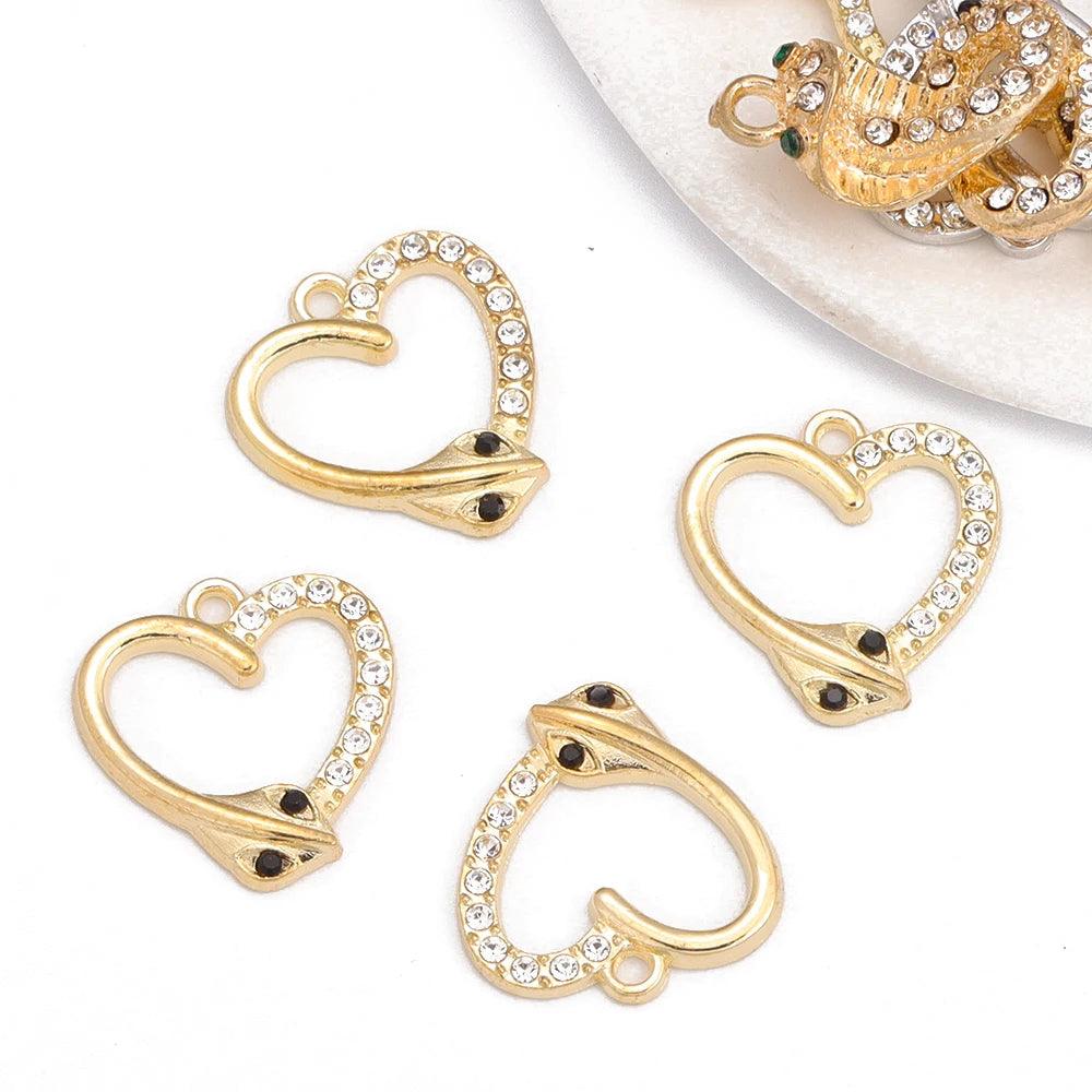 10Pcs Zircon Gold Colour Luxury Snake Necklaces for Women Vintage Punk Snake Pendant  Jewelry Making DIY Accessories Material