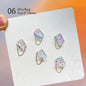 1Bag 3D Heart Nail Rhinestones Water ripple flat bottom love Charms Crystal Nail Art Decorations Gem Kawaii Resin Nails Gems