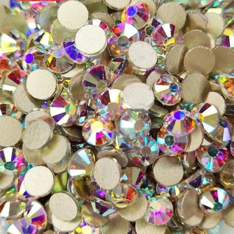 Super Quality Glitter Gems SS3-SS50 Flatback Stones Clear Crystal Non Hotfix Rhinestones Nail Art Decoration Rhinestones