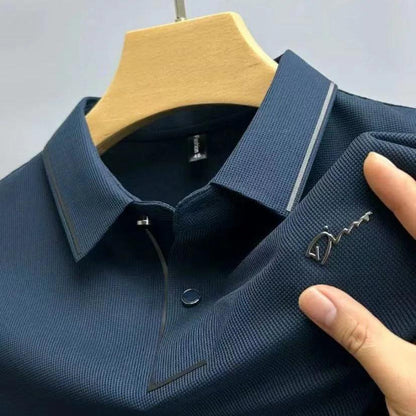 High end luxury brand fashion hot diamond short sleeve Advanced printed POLO shirt summer new Korean version men's lapel T-shirt