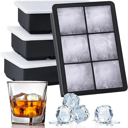 4/6/8/15 Grid Big Ice Tray Mold Giant Jumbo Large Food Grade Silicone Ice Cube Square Tray Mold DIY Ice Maker Ice Cube Tray